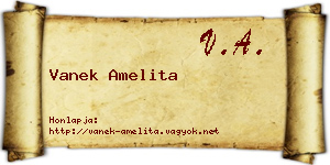 Vanek Amelita névjegykártya